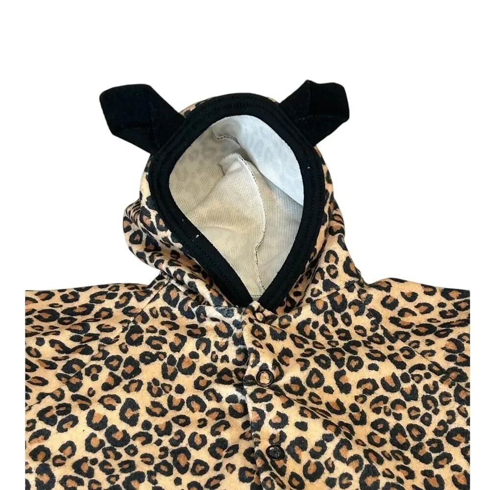 Vintage Simply Basic 6-9 mth Hoodie Jumpsuit leopard/cheetah Halloween Costume